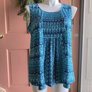 EUC Westport 1962, sleeveless pleated top, 1X